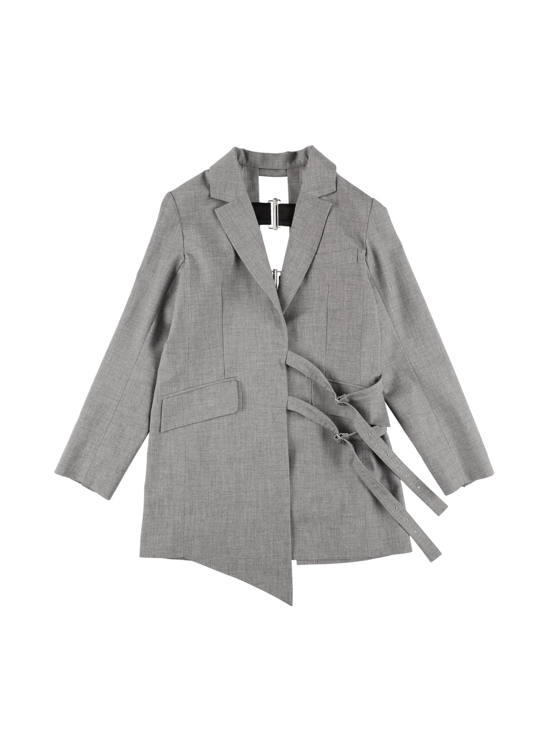 BACK OPEN BELTED JACKET 【GRAY】