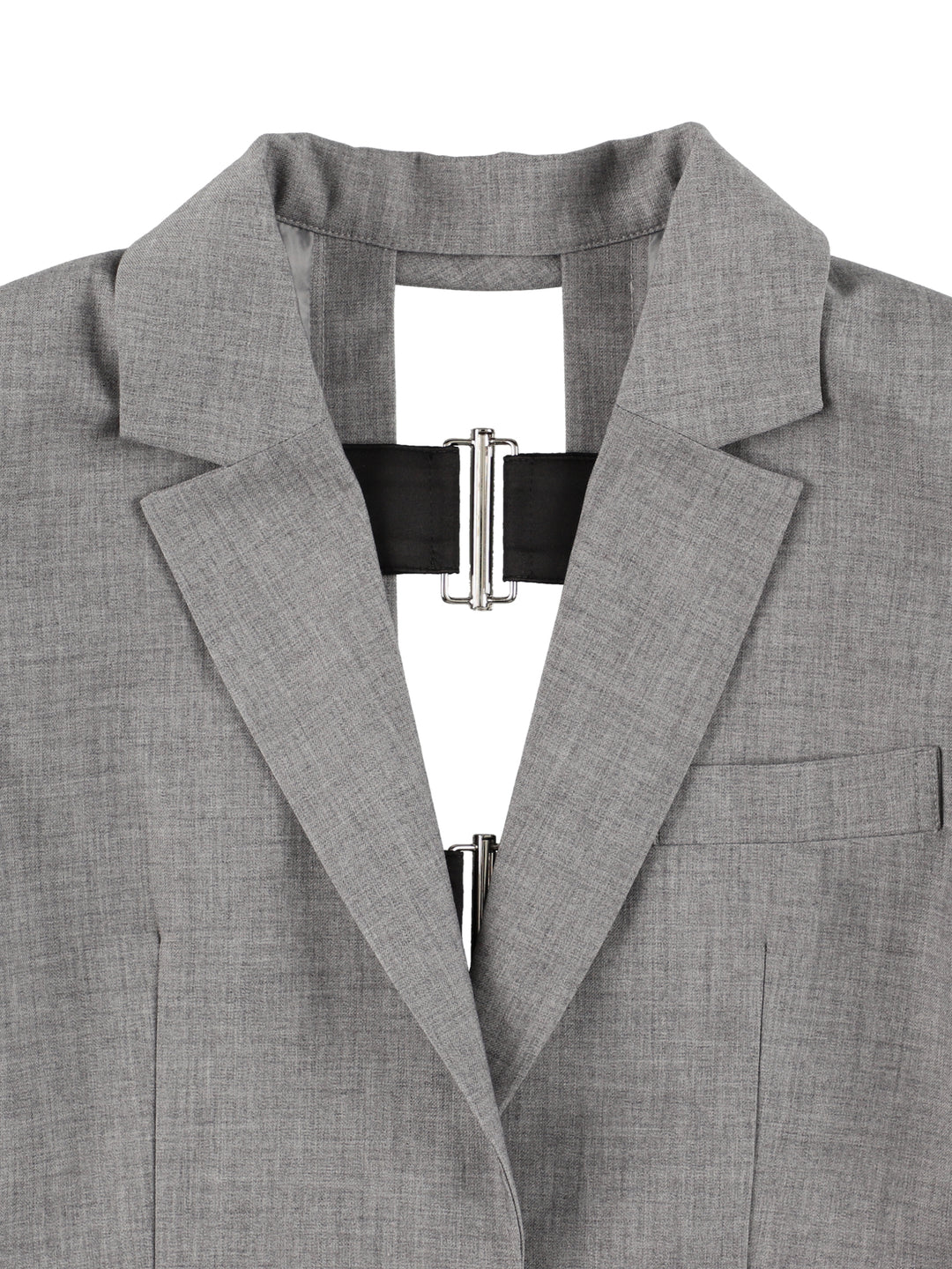 BACK OPEN BELTED JACKET 【GRAY】