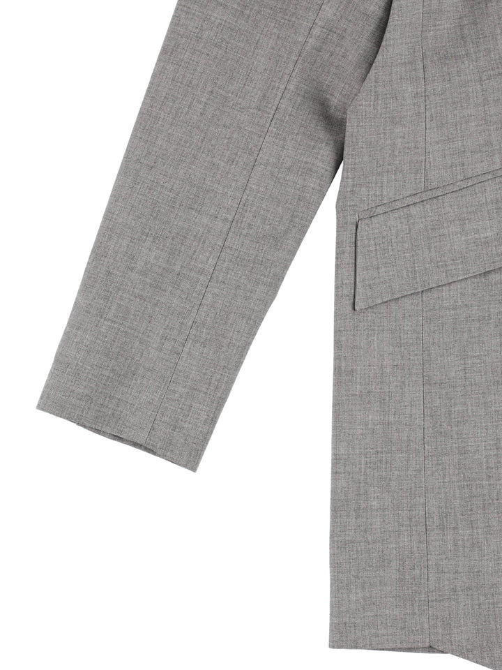 BACK OPEN BELTED JACKET 【GRAY】