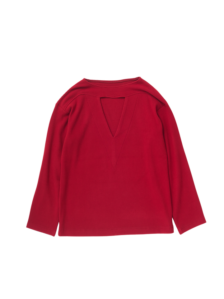 CHOKER V NECK KNIT TOPS