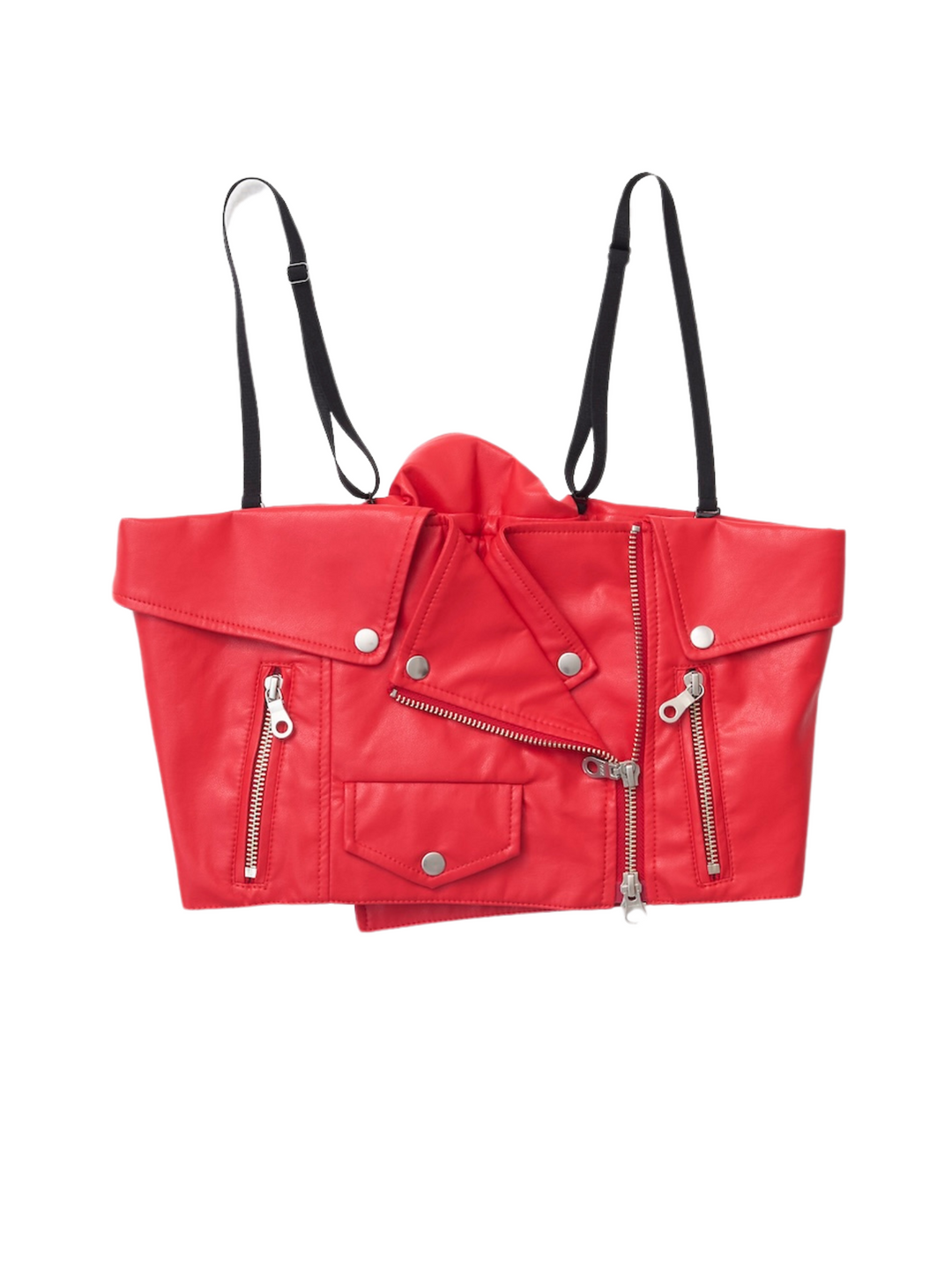 VEGAN LEATHER RIDERS DETAIL BUSTIER