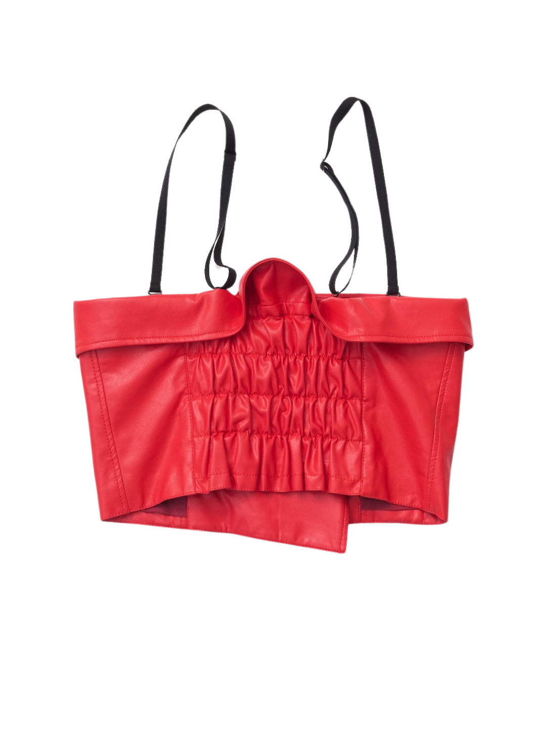 VEGAN LEATHER RIDERS DETAIL BUSTIER