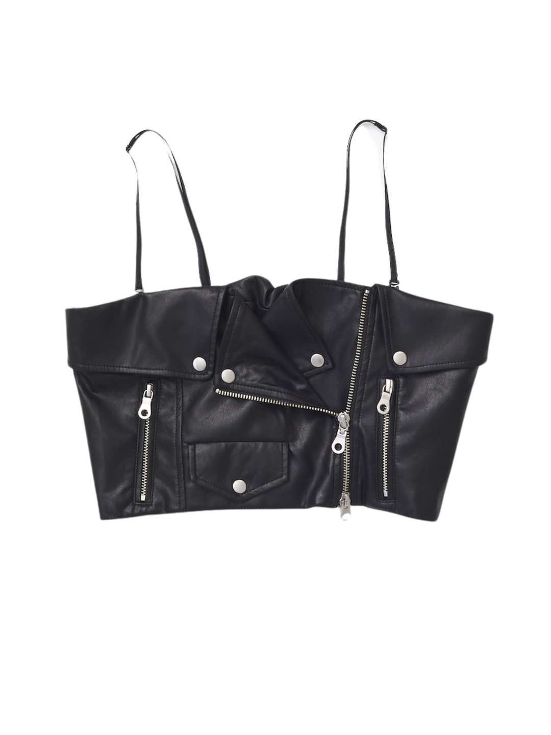 VEGAN LEATHER RIDERS DETAIL BUSTIER