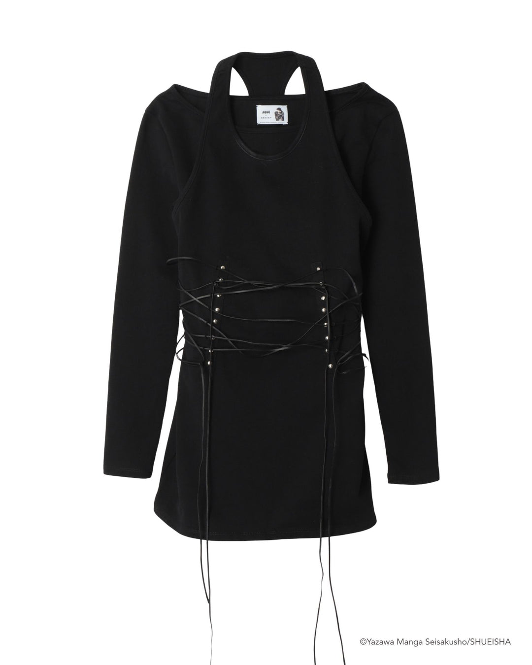 NANA × ADDIXY LACE-UP TOP [BLACK]