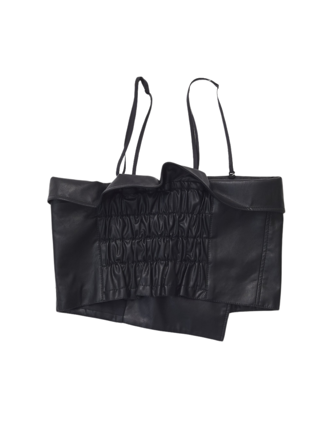 VEGAN LEATHER RIDERS DETAIL BUSTIER