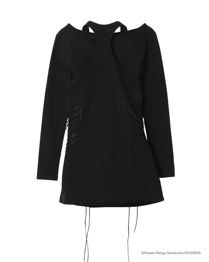 NANA × ADDIXY LACE-UP TOP [BLACK]