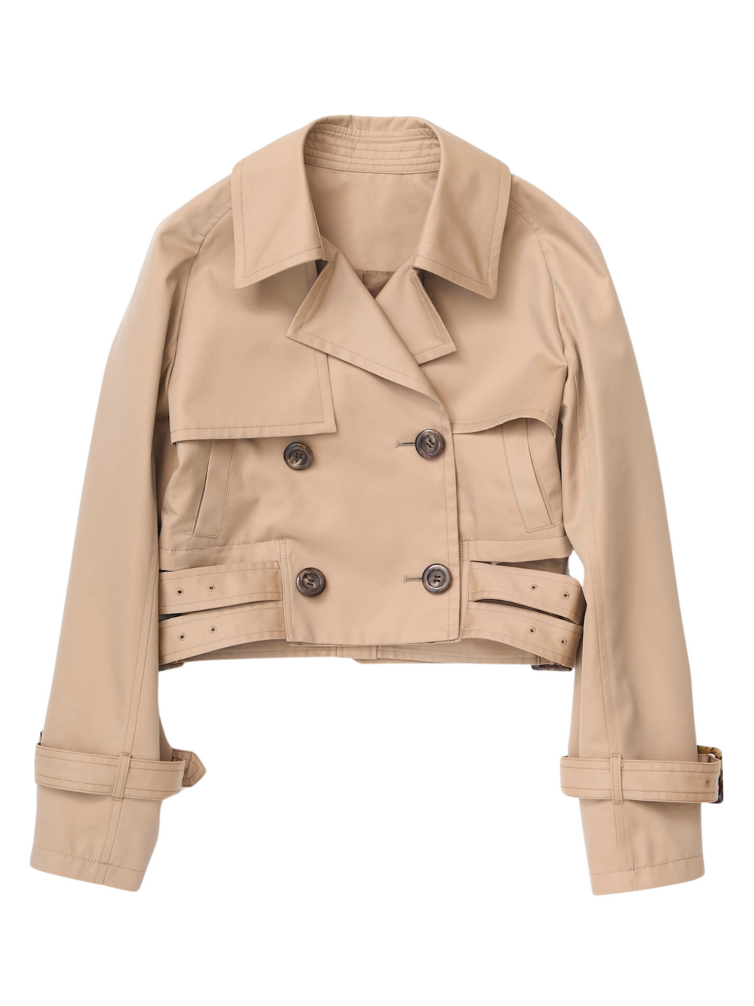 DOUBLE BELT SHORT TRENCH COAT