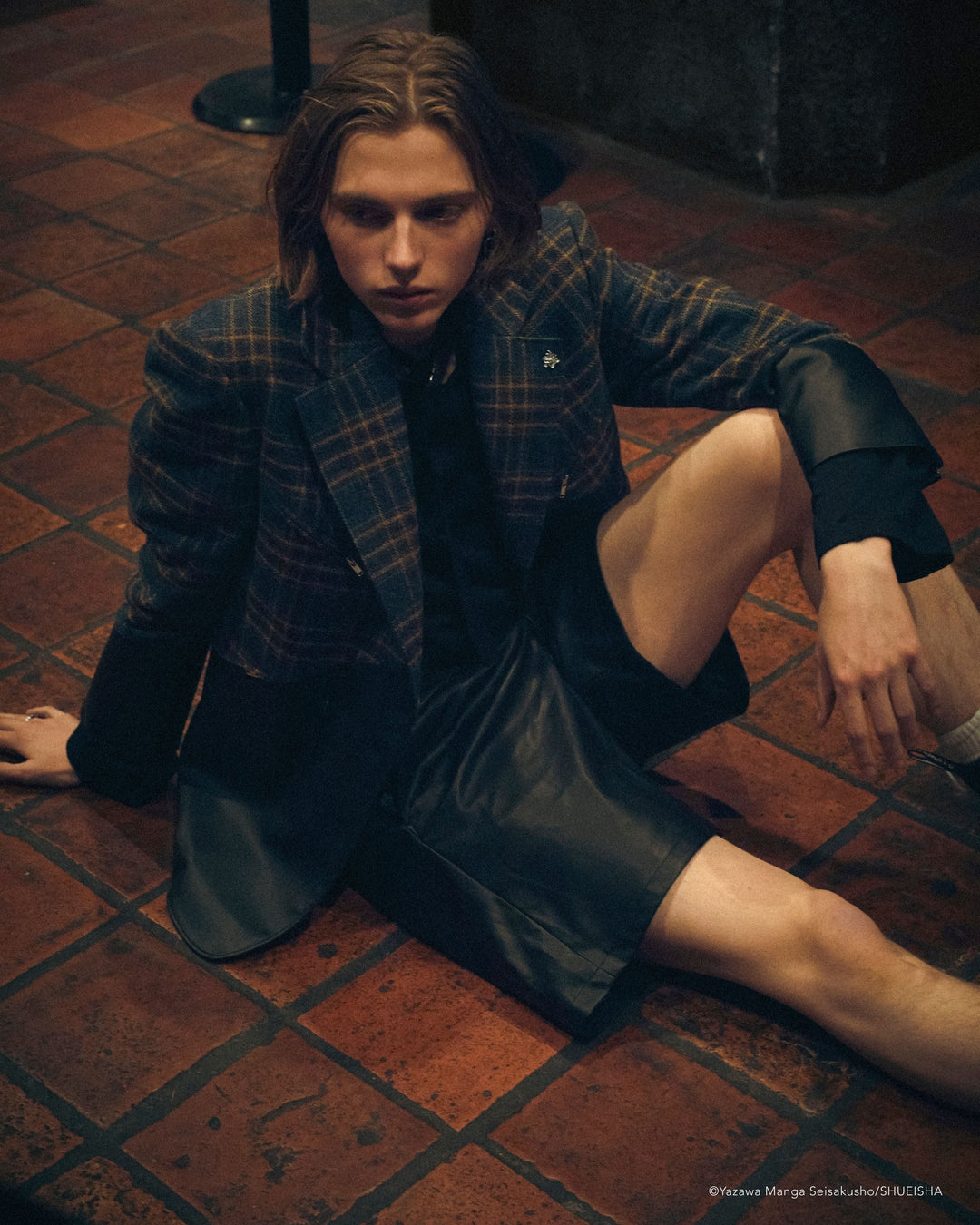 NANA × ADDIXY LEATHER CHECK JACKET