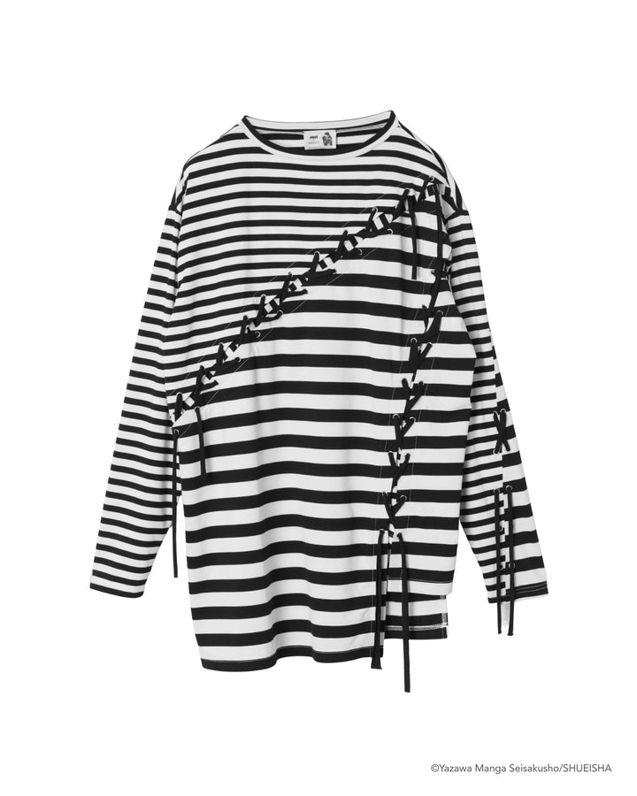 NANA × ADDIXY BORDER LACE-UP TOP [WHITE]