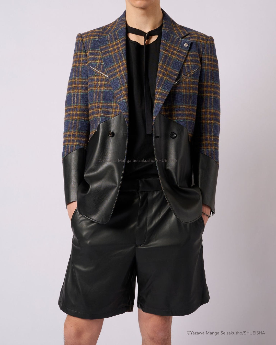 NANA × ADDIXY LEATHER CHECK JACKET