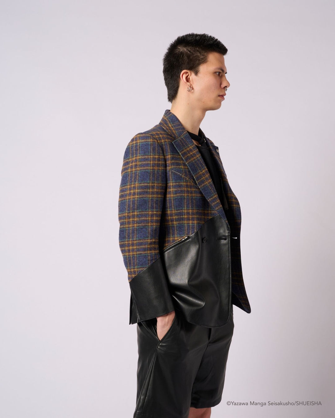 NANA × ADDIXY LEATHER CHECK JACKET