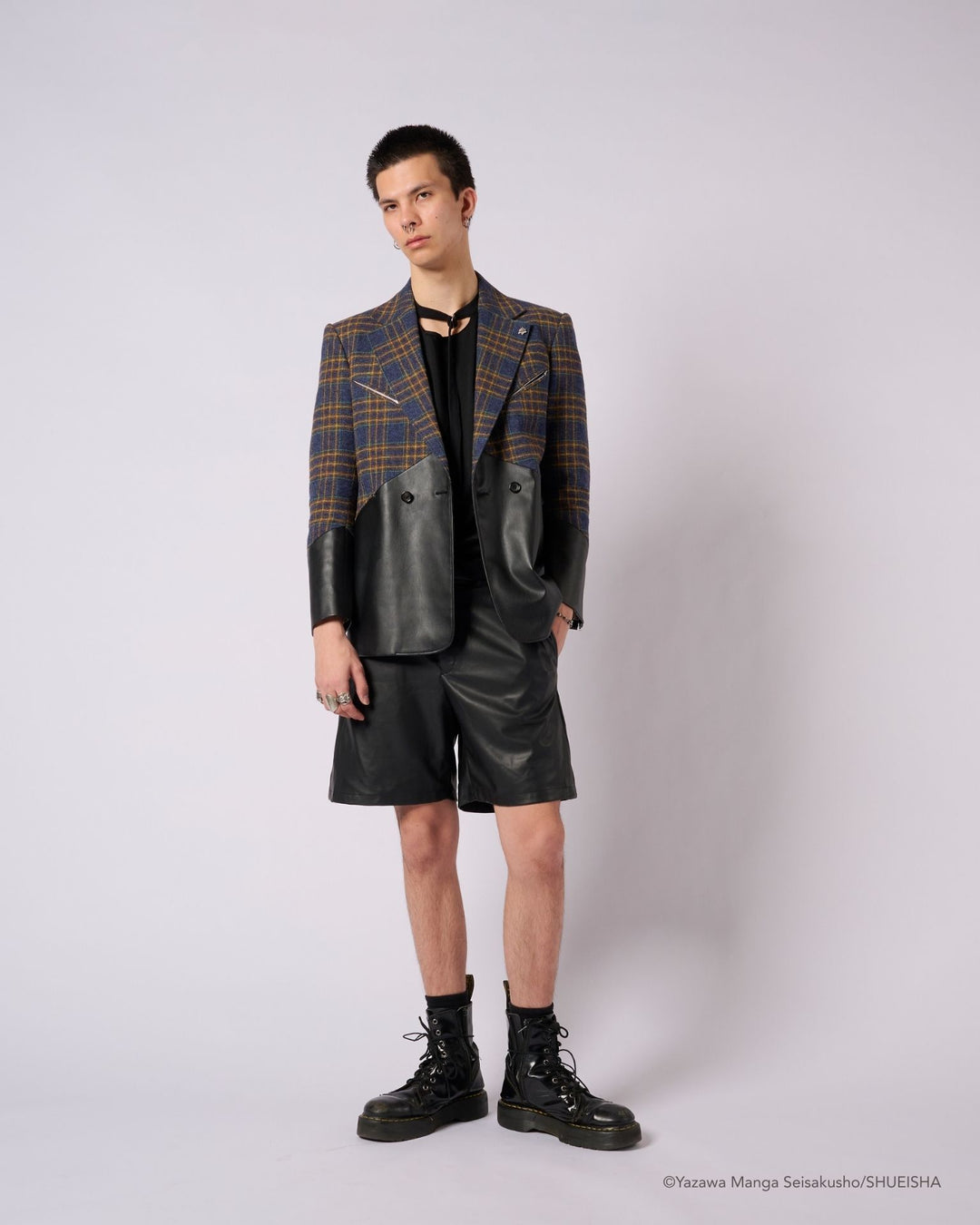 NANA × ADDIXY LEATHER CHECK JACKET