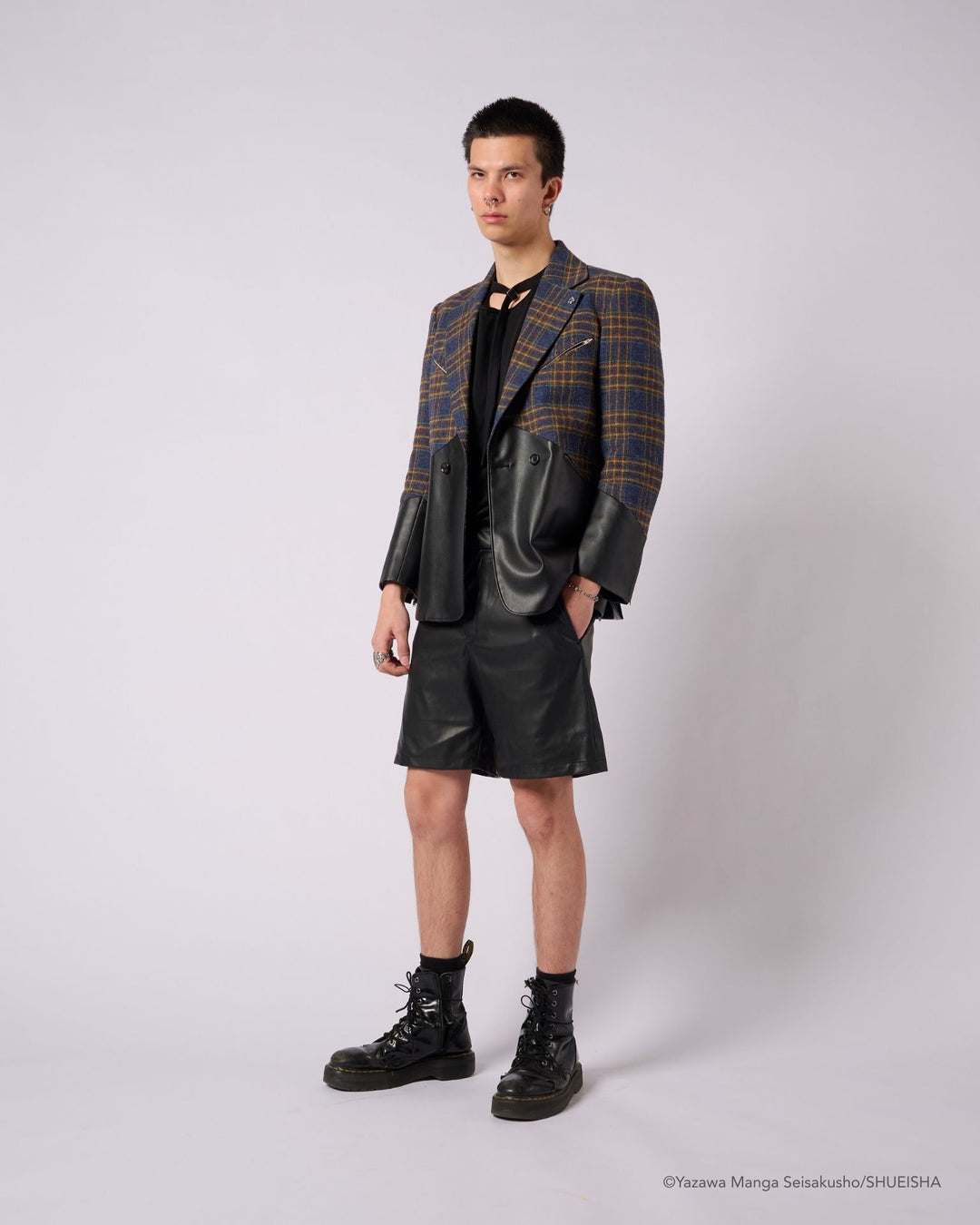 NANA × ADDIXY LEATHER CHECK JACKET