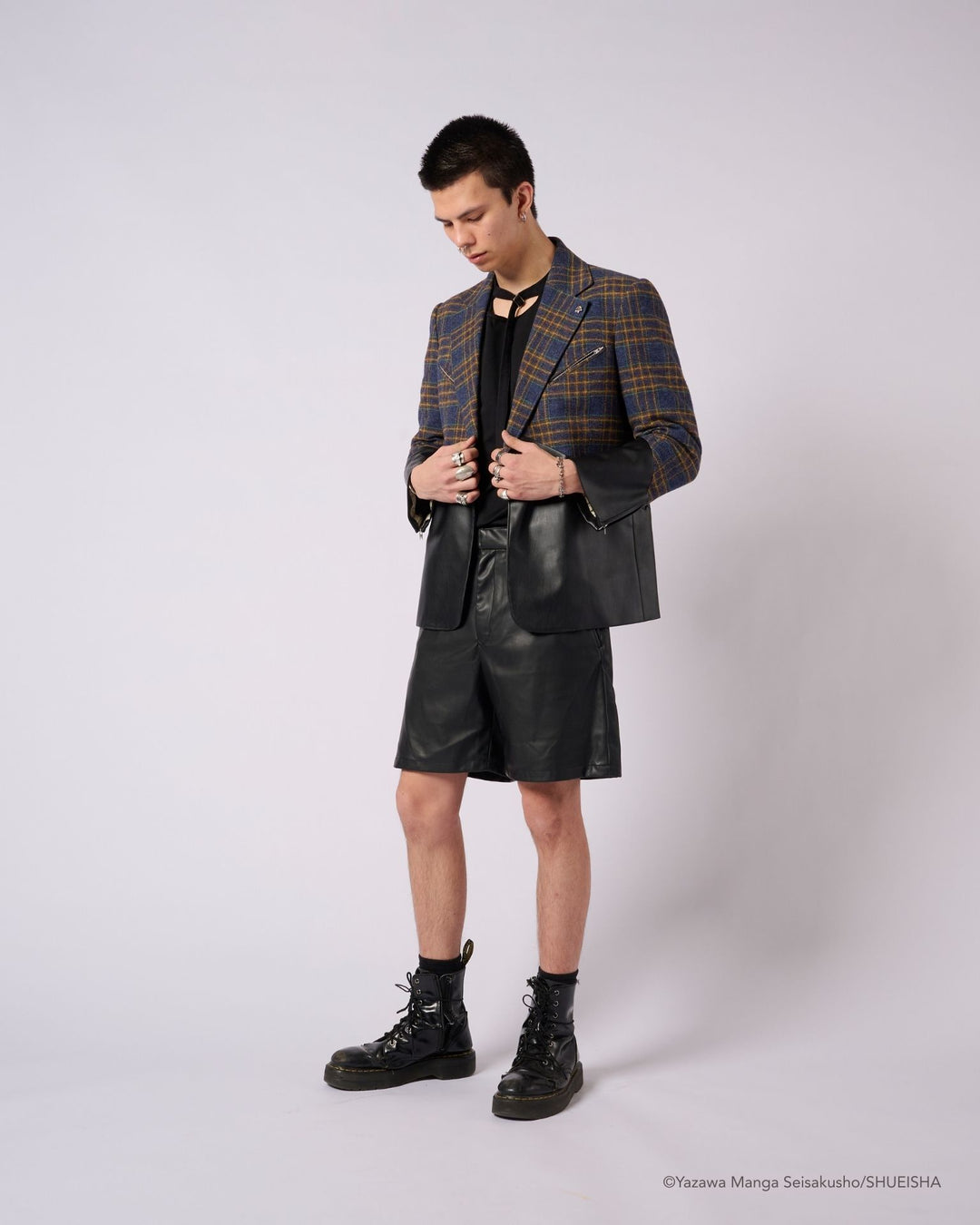 NANA × ADDIXY LEATHER CHECK JACKET