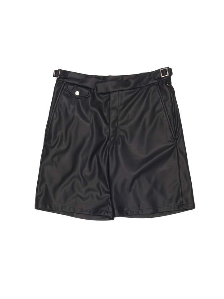 VEGAN LEATHER RIDERS GURKHA SHORTPANTS