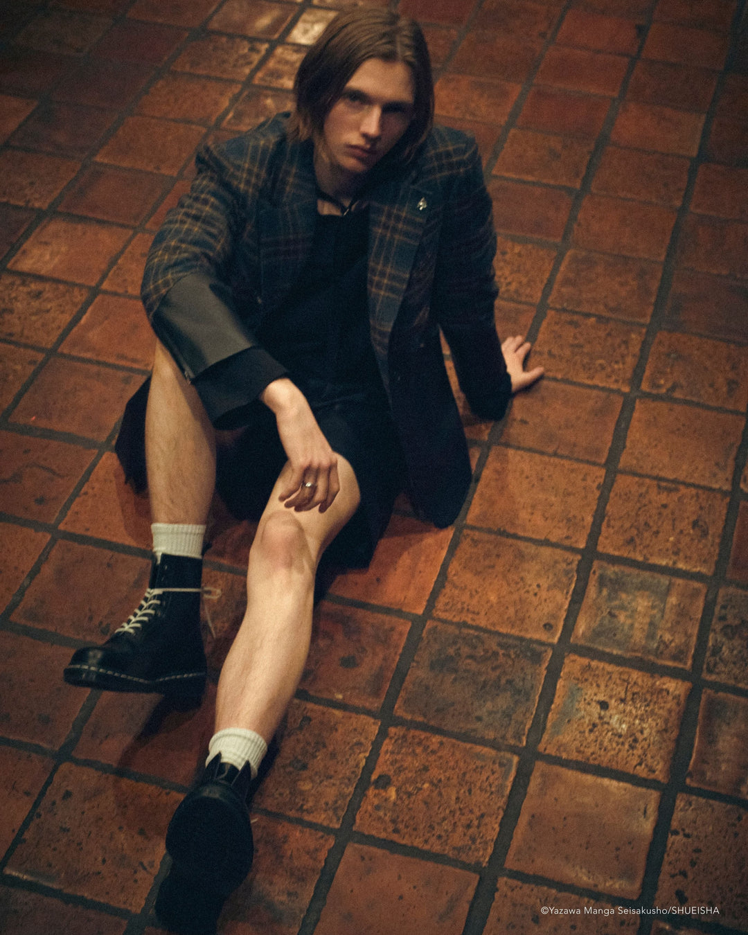 NANA × ADDIXY LEATHER CHECK JACKET