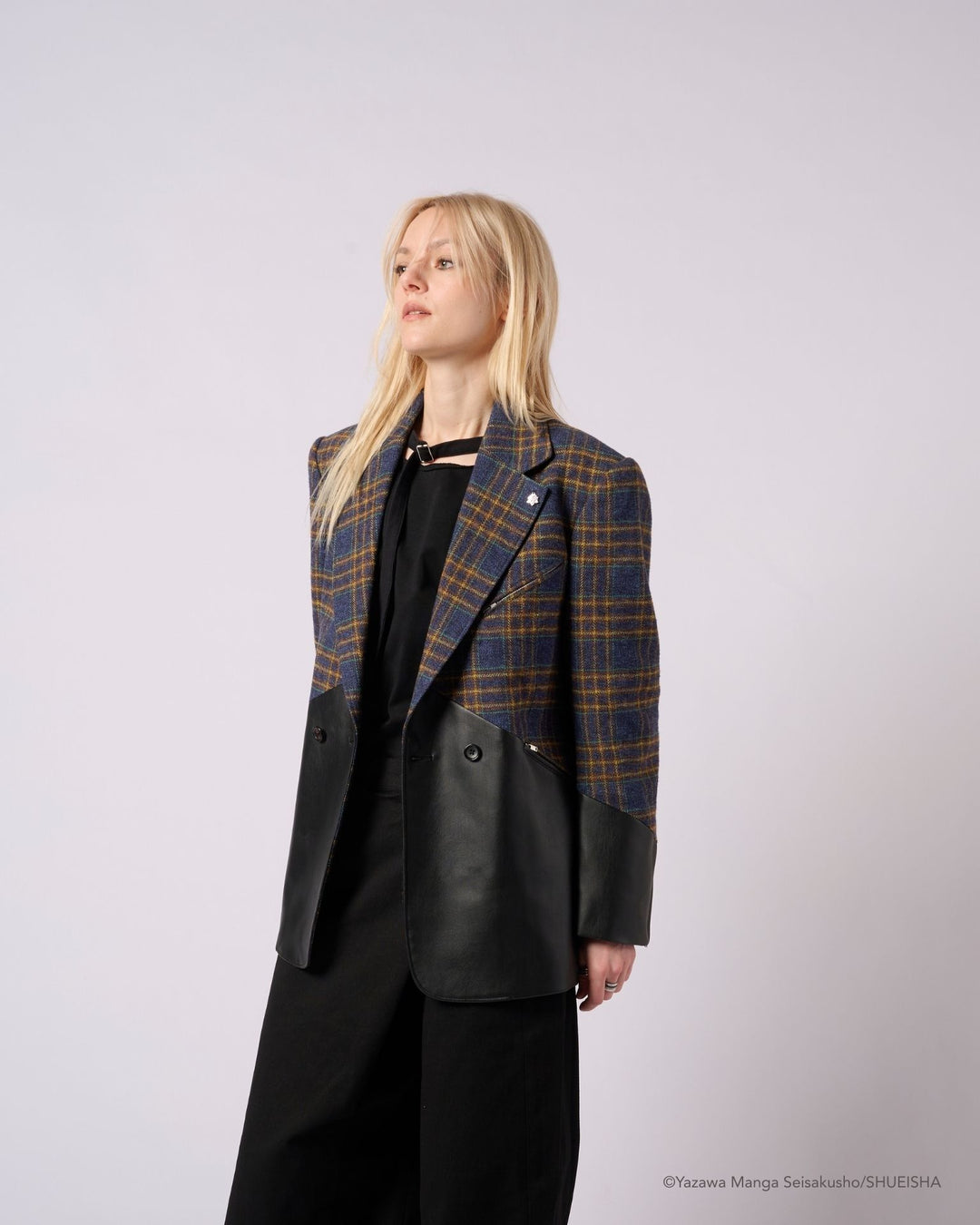 NANA × ADDIXY LEATHER CHECK JACKET