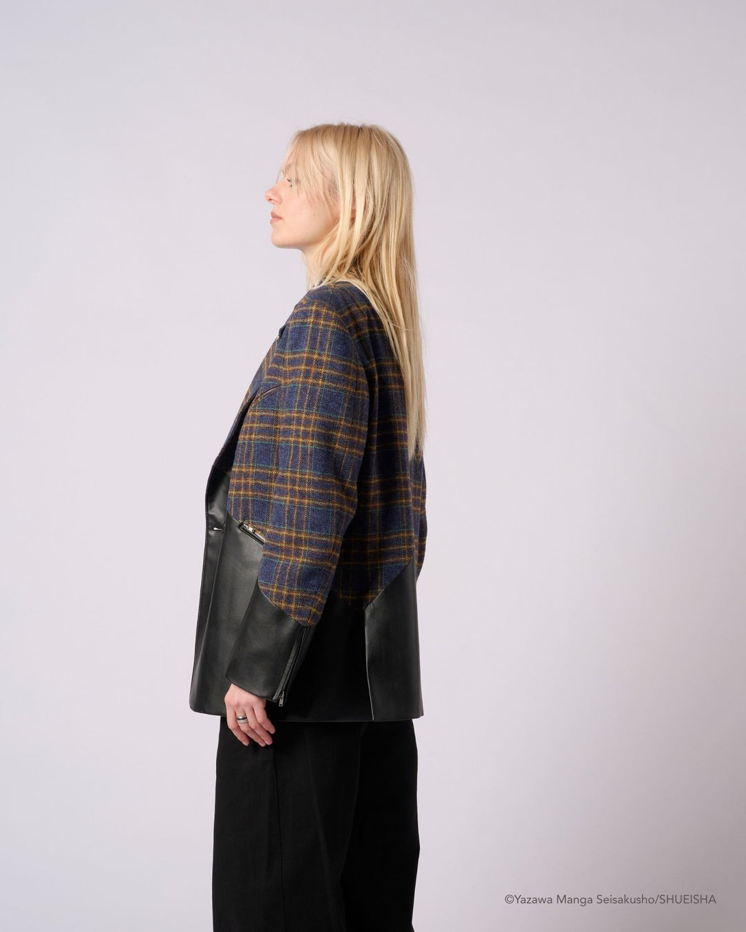 NANA × ADDIXY LEATHER CHECK JACKET