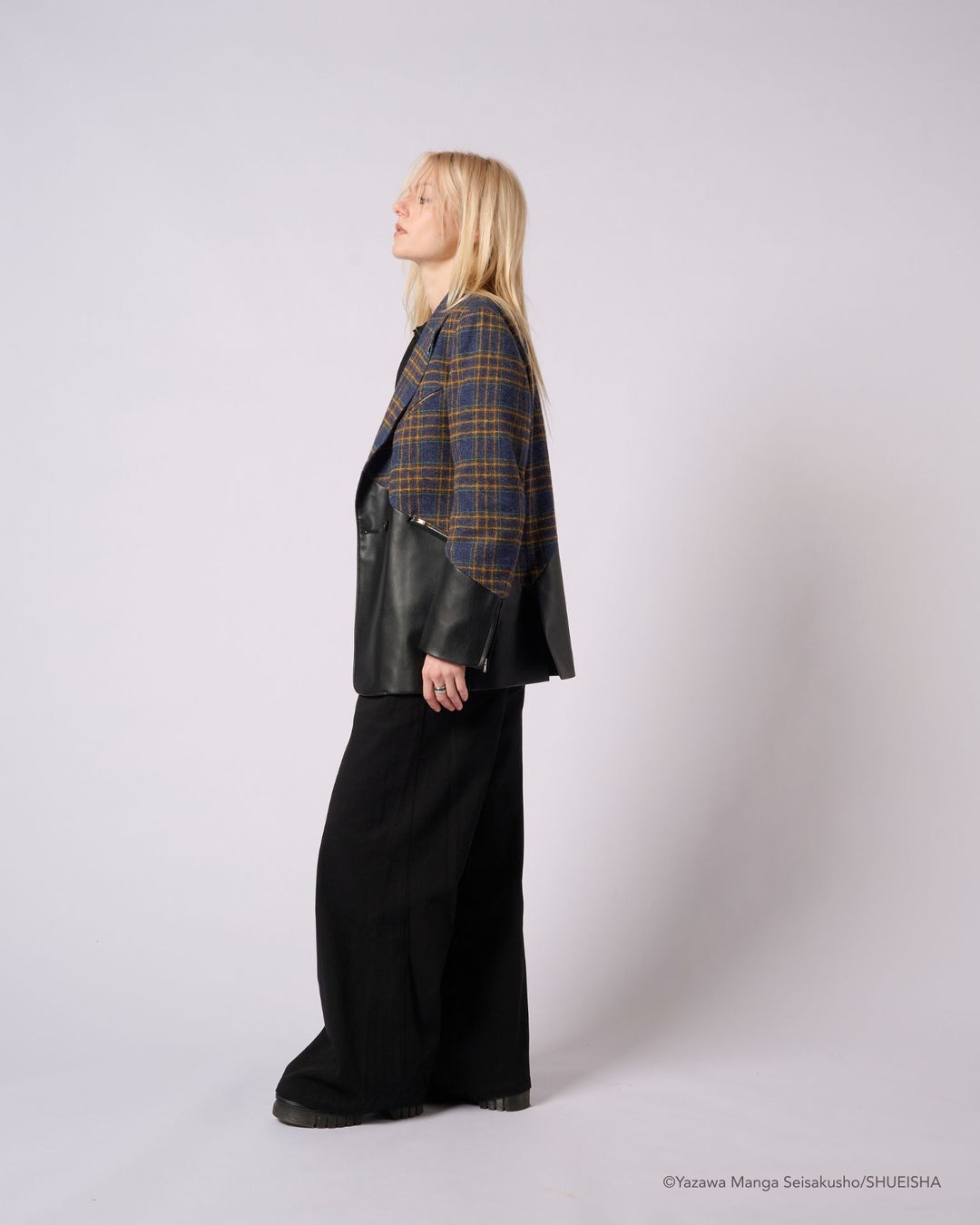 NANA × ADDIXY LEATHER CHECK JACKET