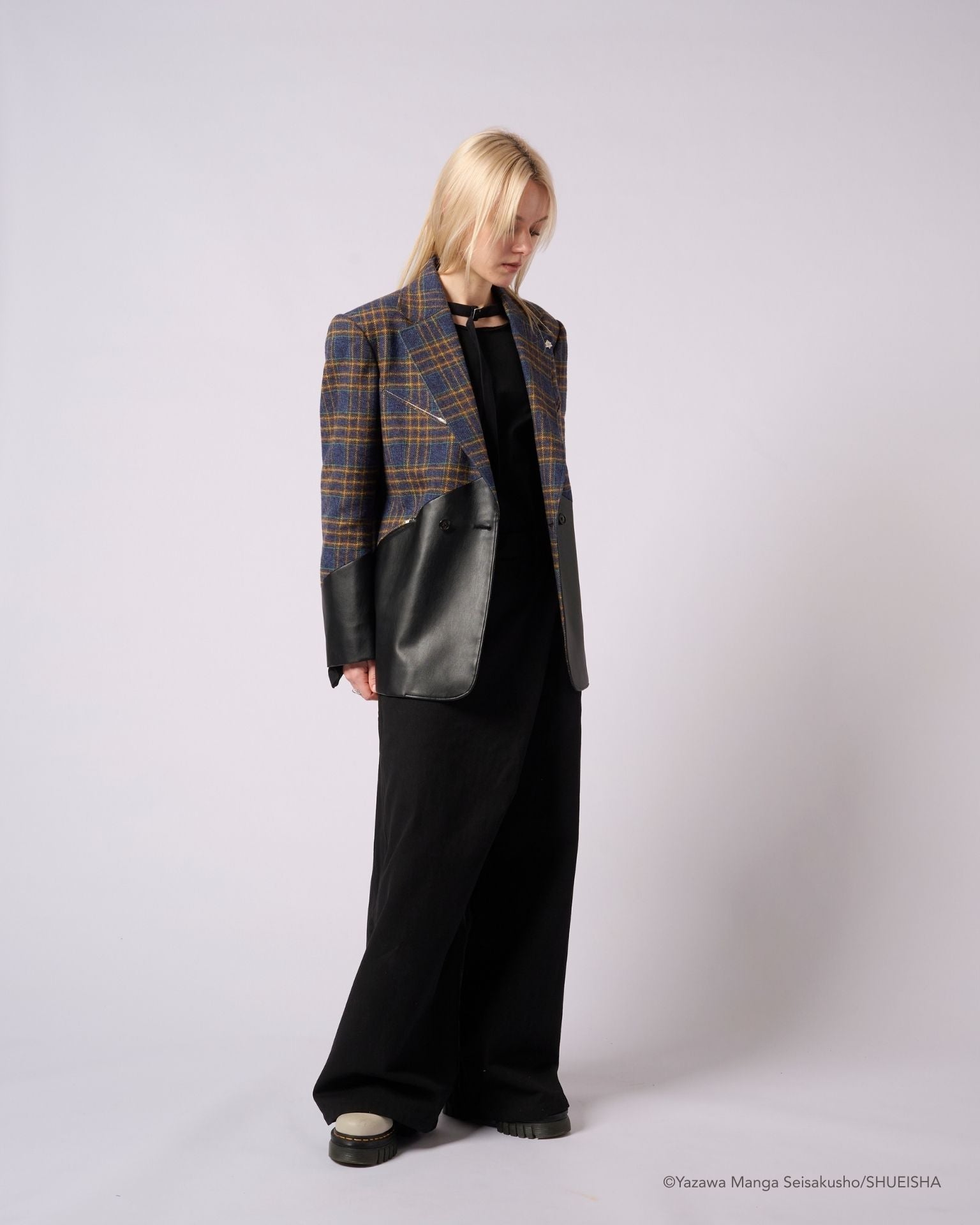 NANA × ADDIXY LEATHER CHECK JACKET