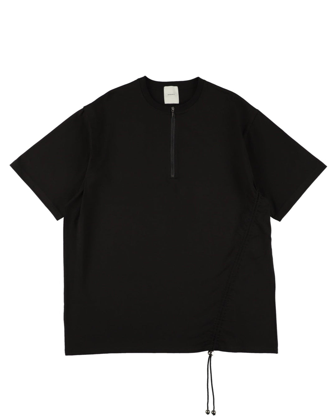 ASYMMETRY ZIP TEE【BLACK】