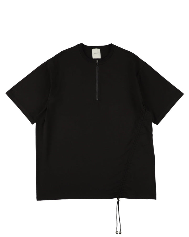 ASYMMETRY ZIP TEE【BLACK】