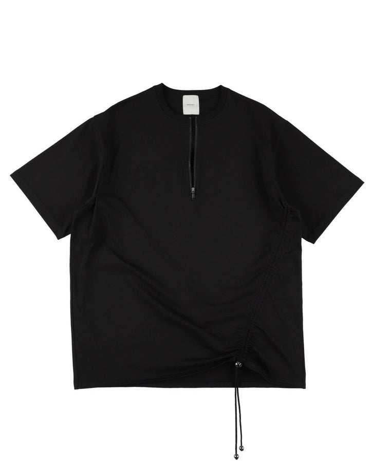 ASYMMETRY ZIP TEE【BLACK】