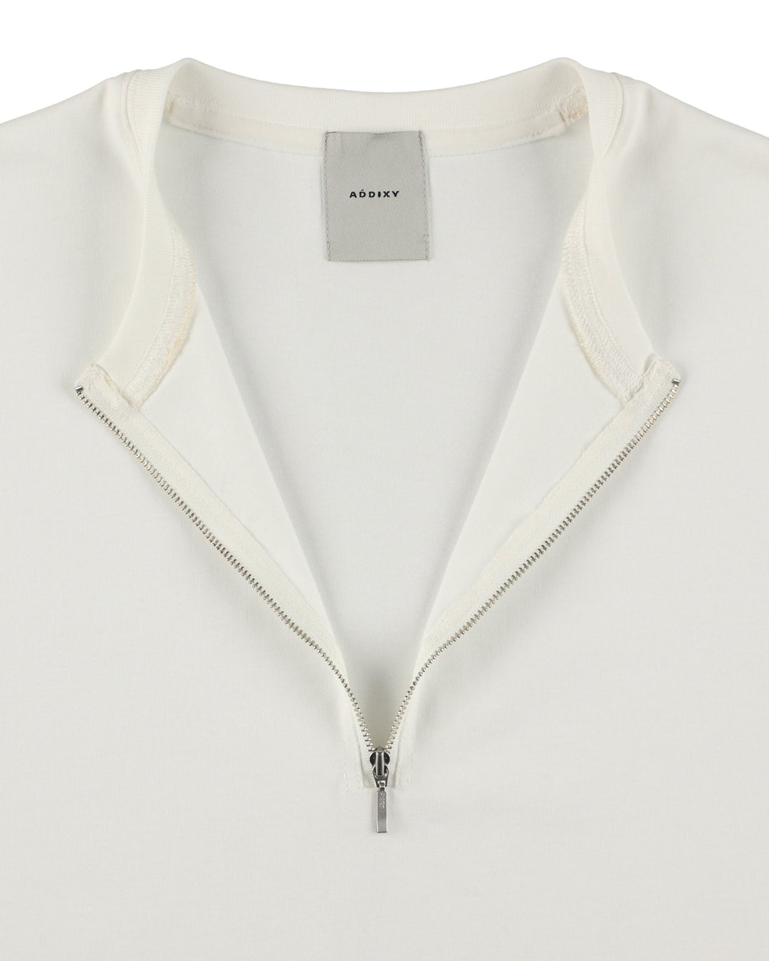 ASYMMETRY ZIP TEE【WHITE】