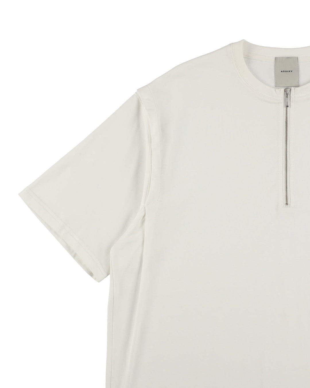 ASYMMETRY ZIP TEE【WHITE】