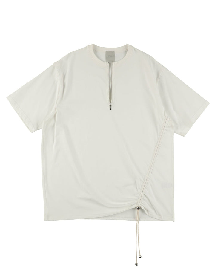 ASYMMETRY ZIP TEE【WHITE】