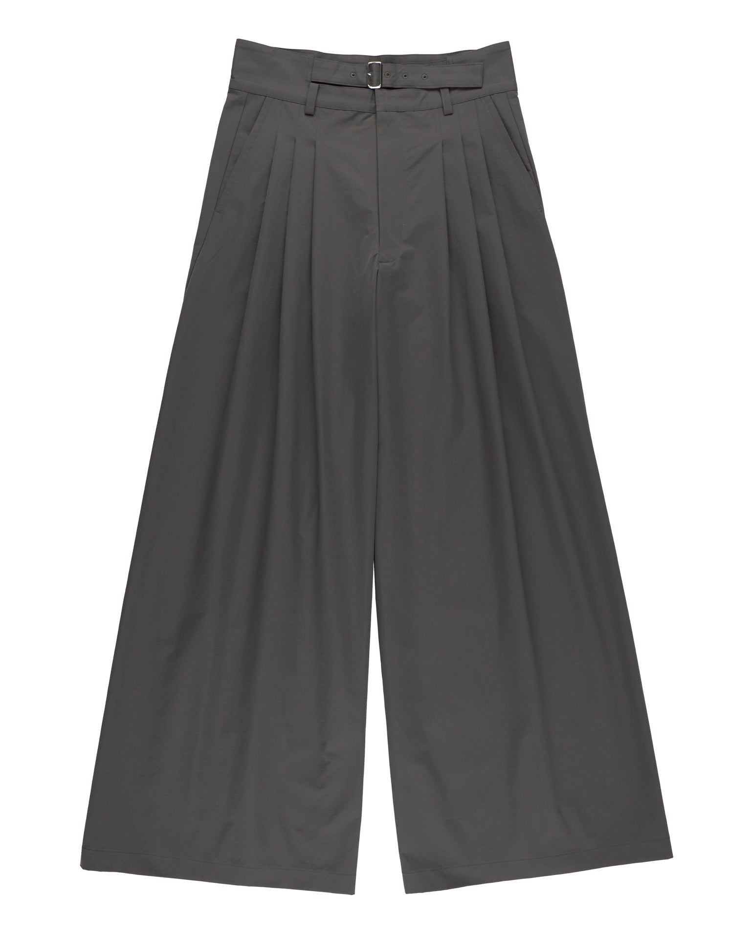 BELTED WIDE TUCK PANTS【DARK GRAY】 – ADDIXY