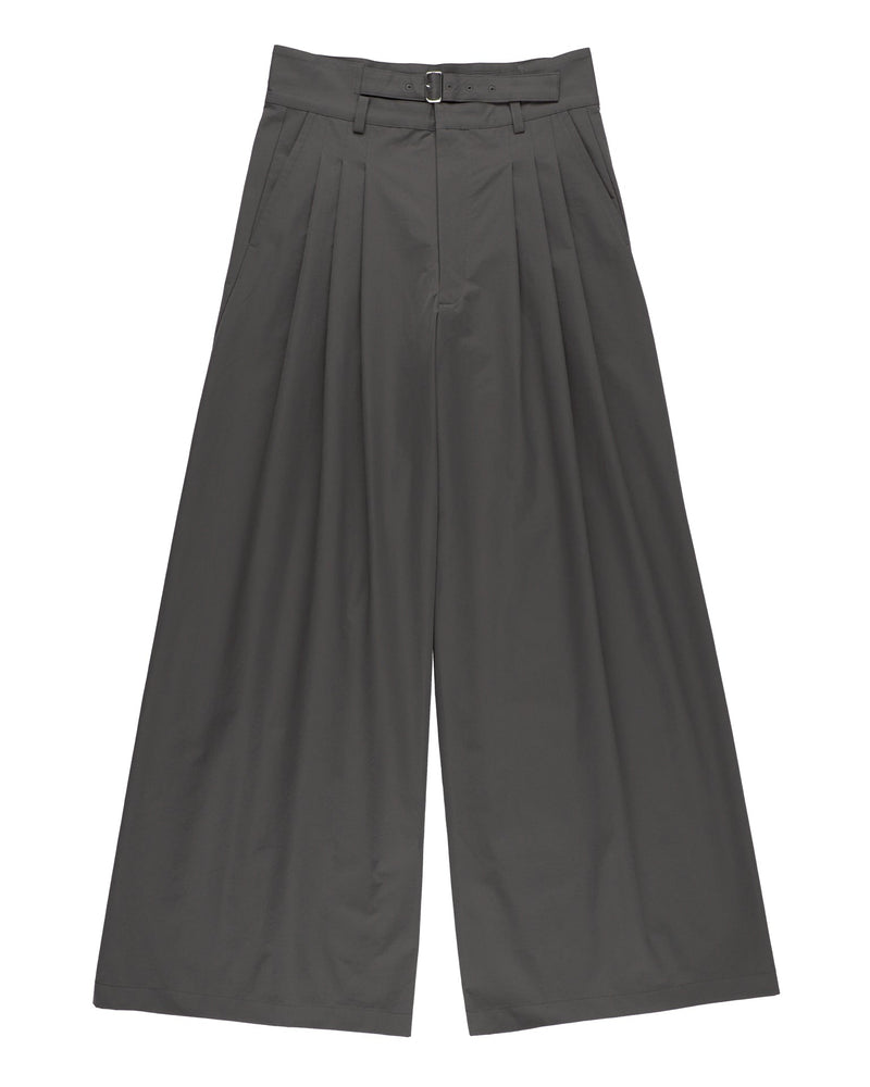 BELTED WIDE TUCK PANTS【DARK GRAY】