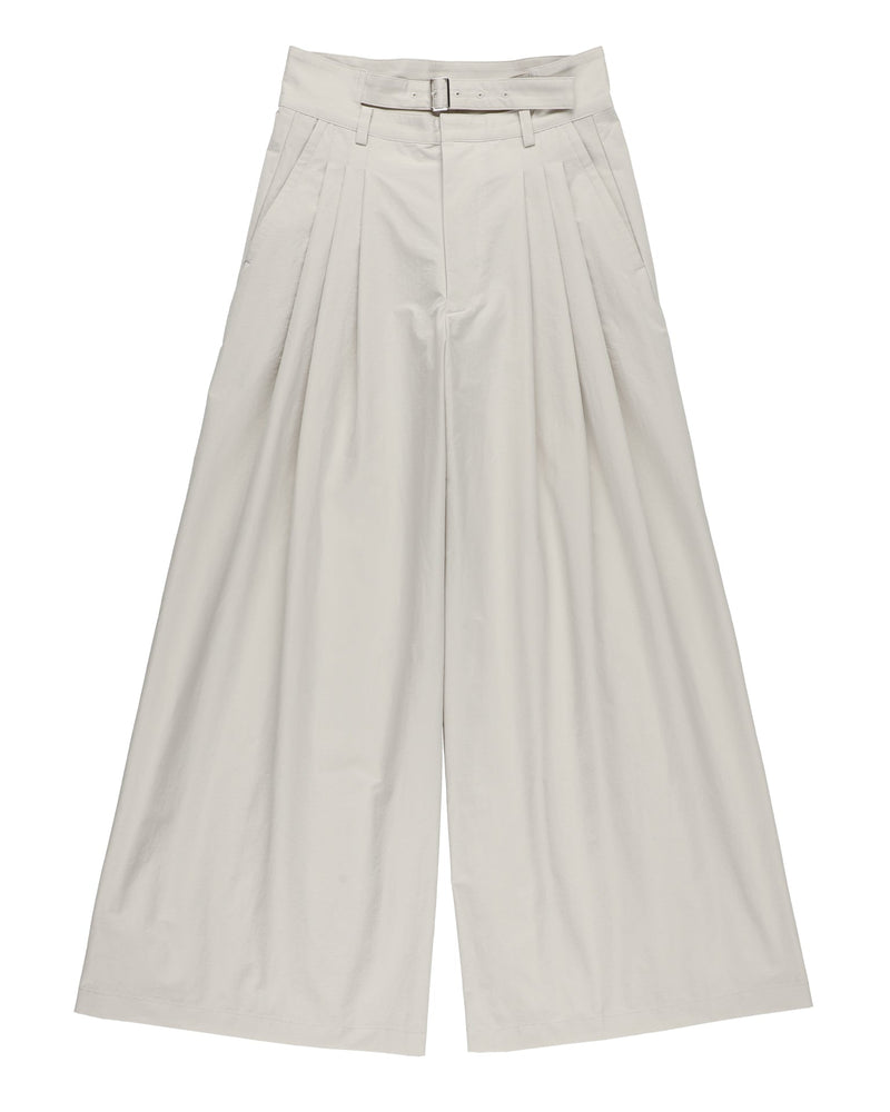 BELTED WIDE TUCK PANTS【WHITE】