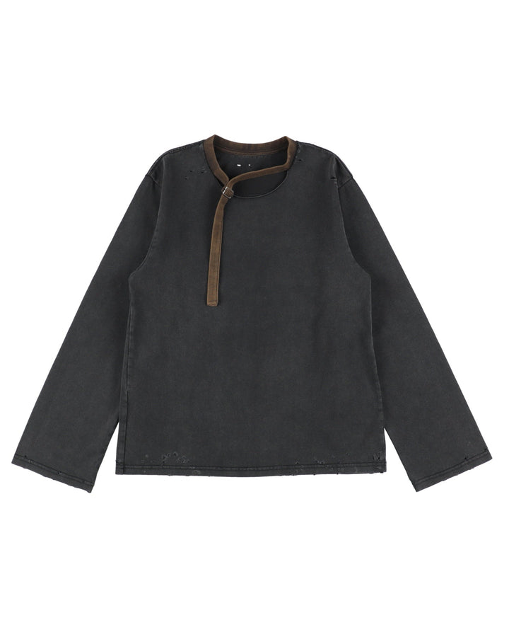 CHOKER DETAIL LONG SLEEVE【GRAY】