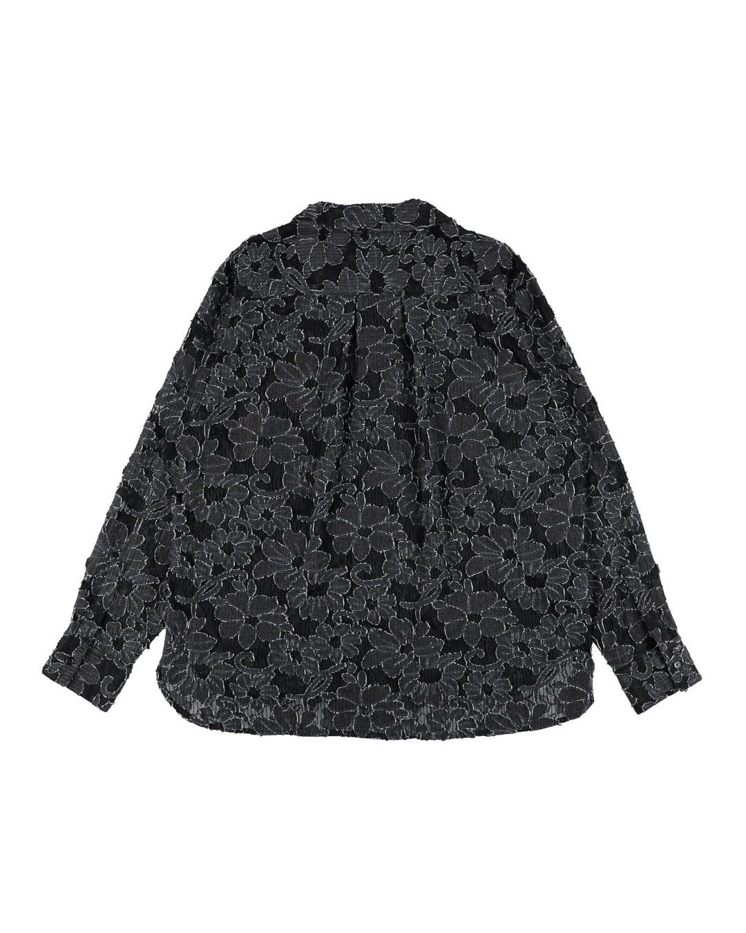 DAMAGE FLORAL LACE SHIRT【BLACK】