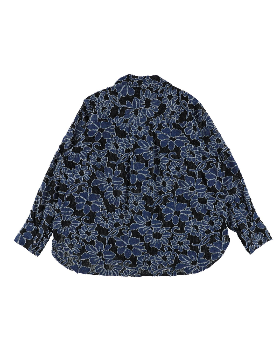 DAMAGE FLORAL LACE SHIRT【BLUE】