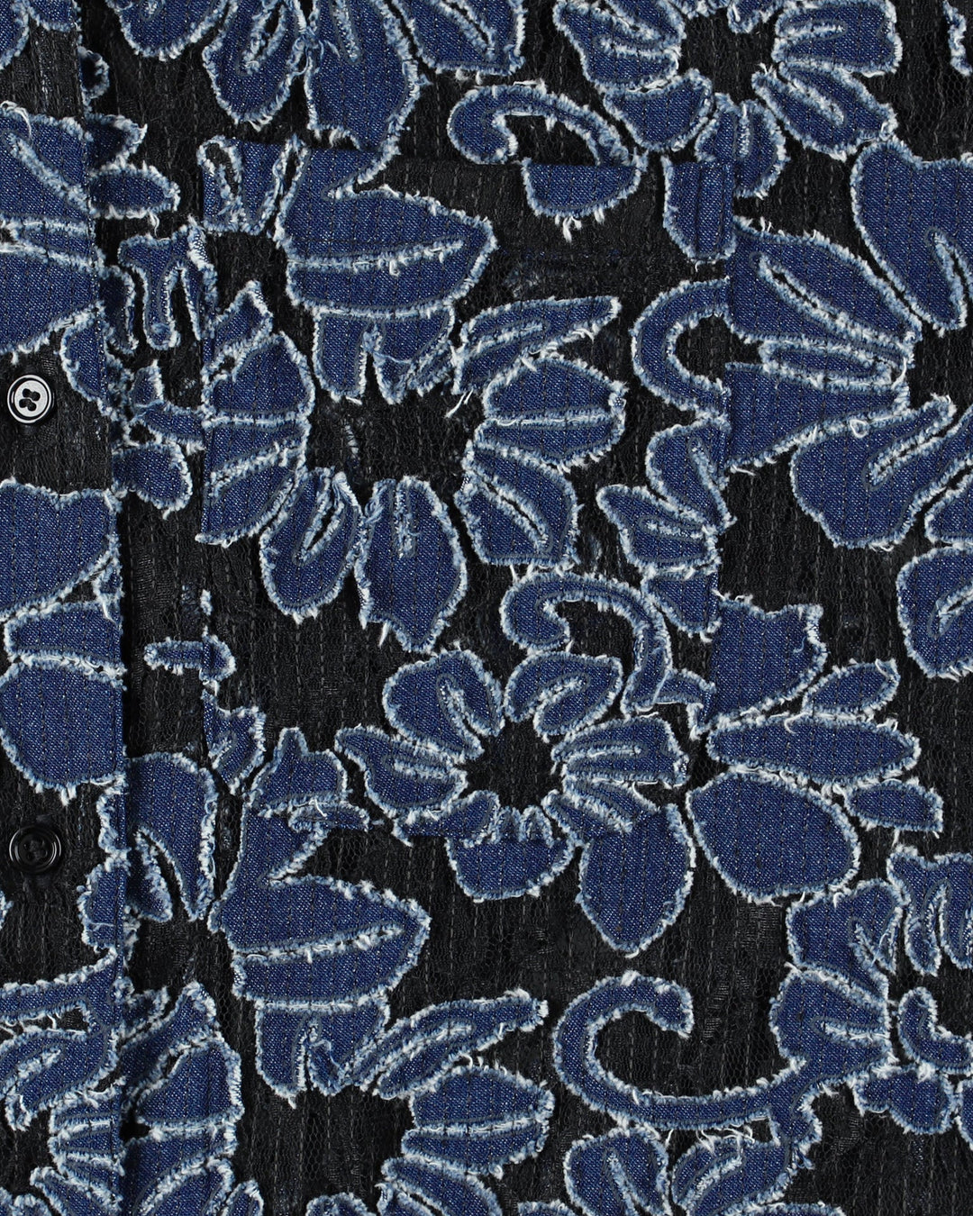 DAMAGE FLORAL LACE SHIRT【BLUE】