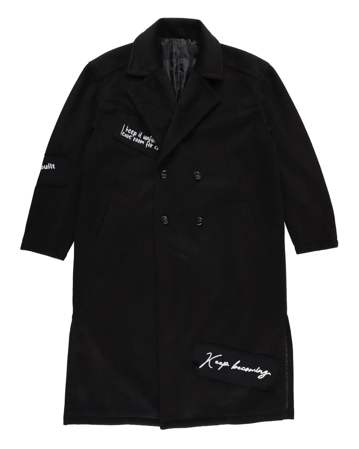 FRAGMENTED PANEL COAT【BLACK】