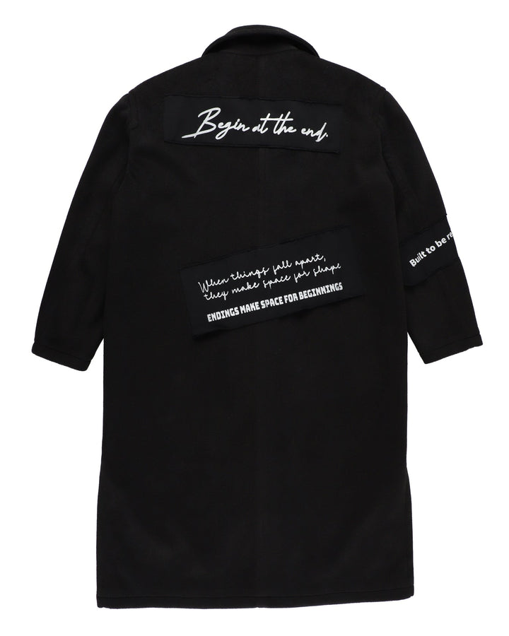 FRAGMENTED PANEL COAT【BLACK】