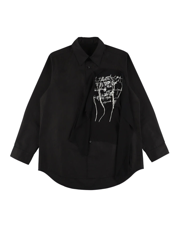 FRINGE EMBROIDERY SHIRT【BLACK】