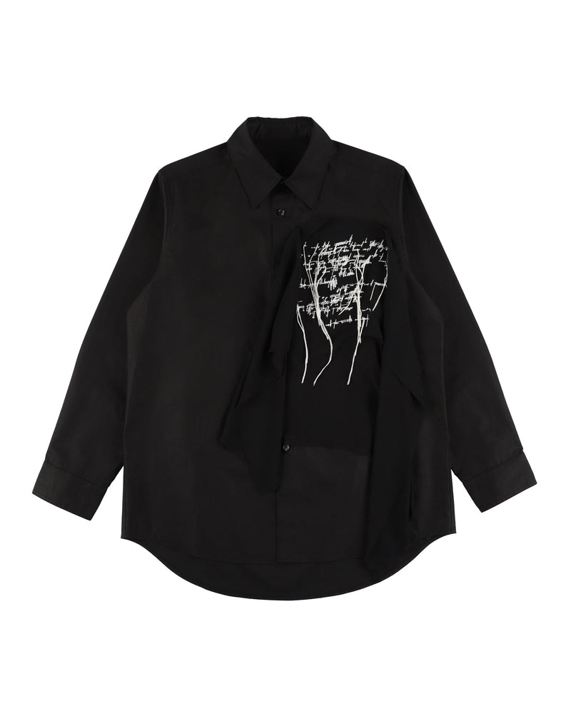 FRINGE EMBROIDERY SHIRT【BLACK】