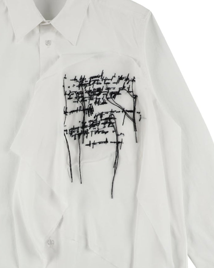 FRINGE EMBROIDERY SHIRT【WHITE】