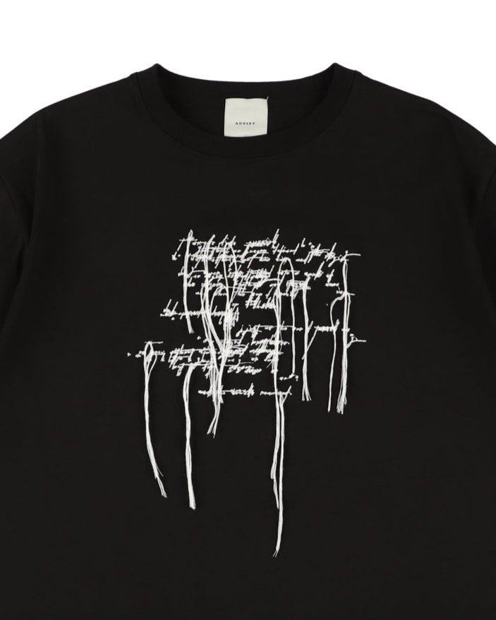 FRINGE MESSAGE TEE【BLACK】