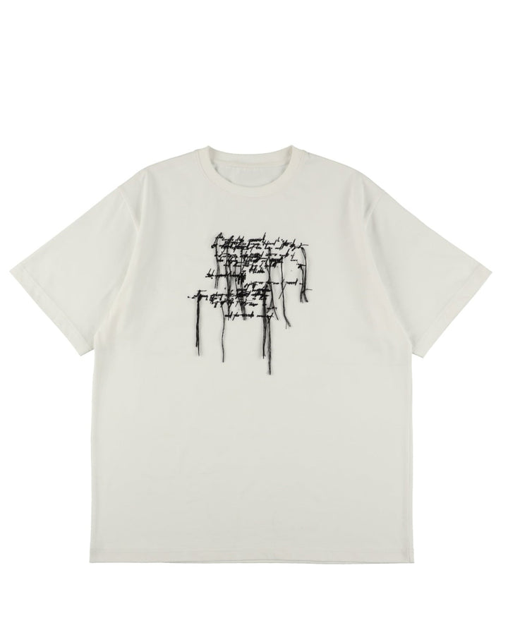 FRINGE MESSAGE TEE【WHITE】