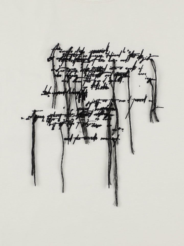 FRINGE MESSAGE TEE【WHITE】