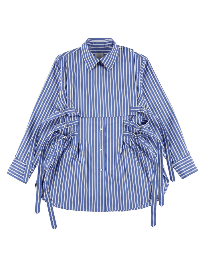 FRONT FLAP BELTED SHIRT【BLUE】