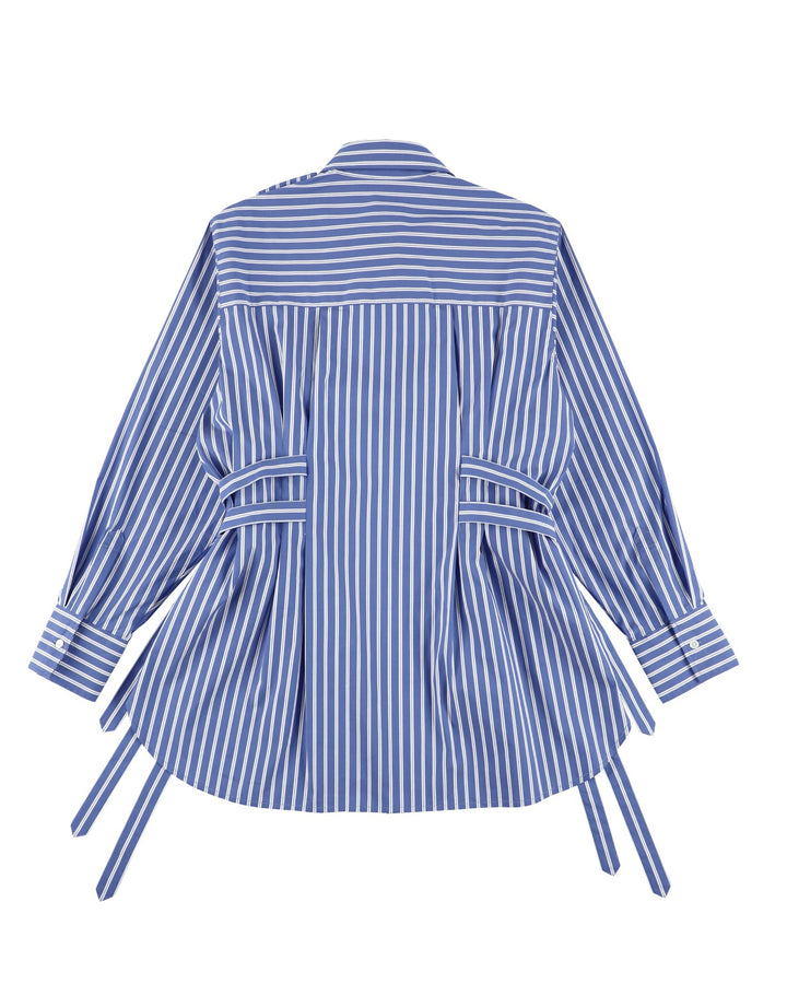 FRONT FLAP BELTED SHIRT【BLUE】