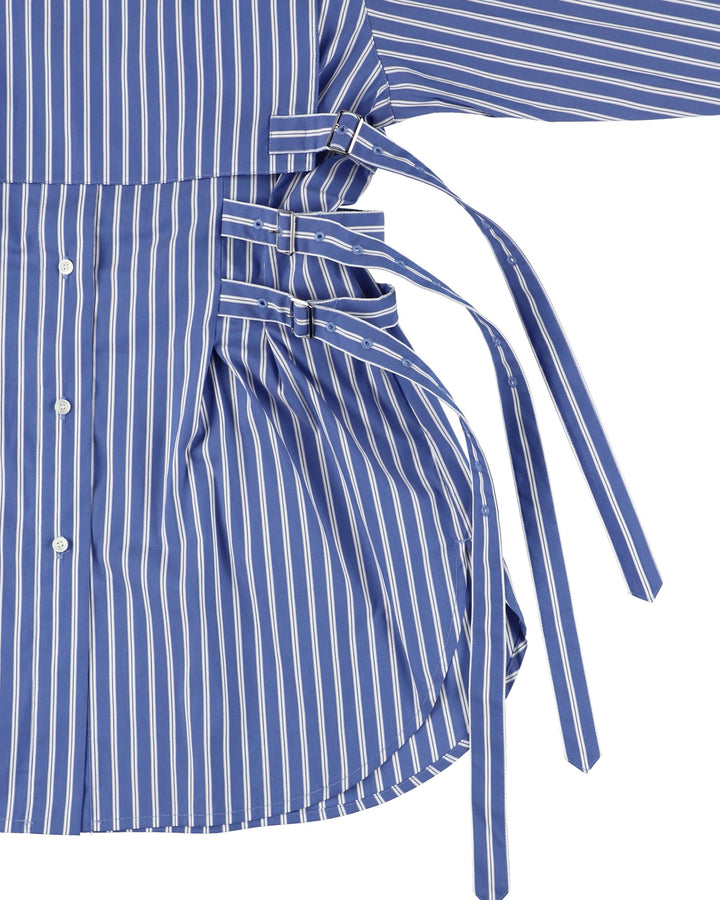 FRONT FLAP BELTED SHIRT【BLUE】