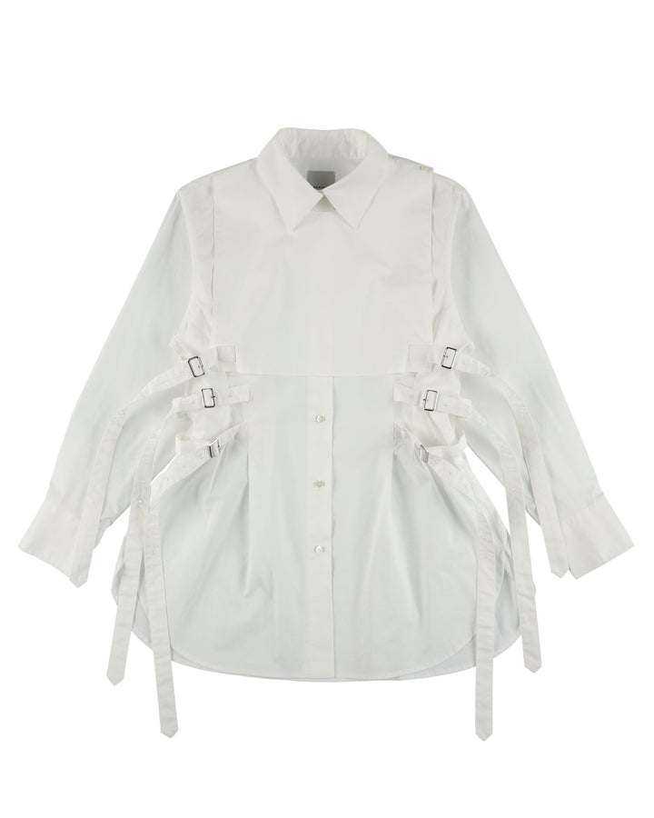 FRONT FLAP BELTED SHIRT【BLUE】