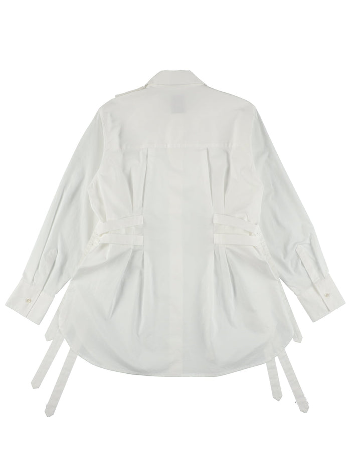 FRONT FLAP BELTED SHIRT【BLUE】